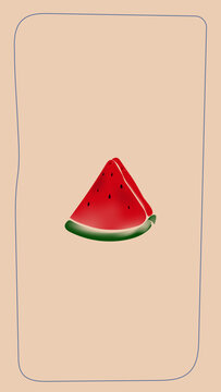 Watermelon Silhouette: Tropical Minimal Art.Watermelon slice