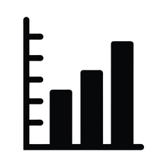 Simple Black and White Bar vector Chart Illustrating Growth and Increasing Trends
