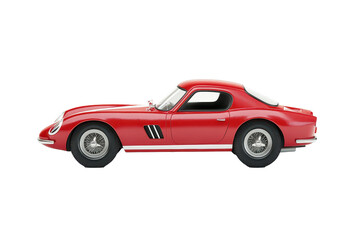 Fototapeta premium Vibrant, glossy red sports car, showcasing a detailed side profile in a digital rendering.
