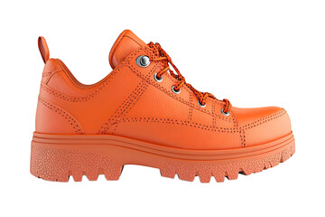 Orange Hiking Shoe 3D Model Illustration, Isolated Background