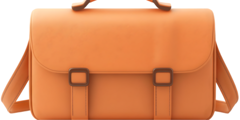 Orange Leather Messenger Bag Illustration Background