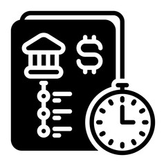 Time icon, glyph icon style