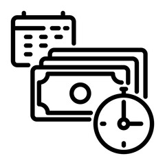 payment day icon, line icon style