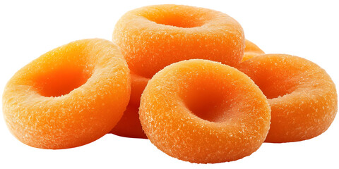 Orange Ring Shaped Candies Isolated On Transparent Background Illustration