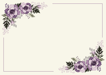 Floral vintage frame. Bohemian style abstract vector illustration design.