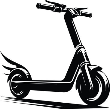 black electric scooter side view clip art preview