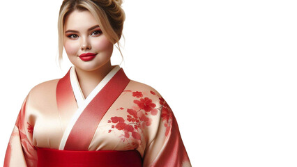 美しい着物姿の女性ポートレート、透過、切り抜き