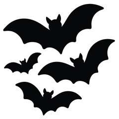 A Silhouetted Swarm of Bats Eerie vector Flyers in the Night Sky for Halloween
