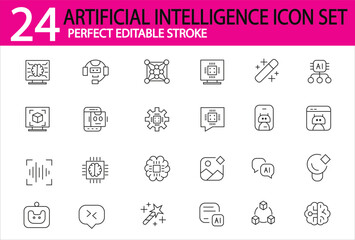 24 ARTIFICIAL INTELLIGENCE ICON SET