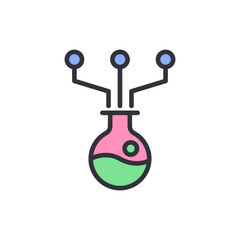 Deep learning colored icons, minimalist vector illustration ,simple transparent graphic element .Isolated on white background