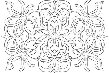 Ornate Black And White Floral Illustration Background