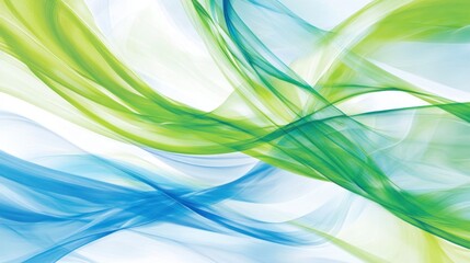Fototapeta premium Abstract design with flowing lines of light teal and lime green hues.