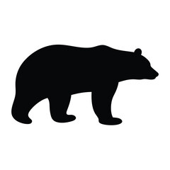 Strong and solitary bear silhouette, vector  a powerful and majestic beast in monochrome