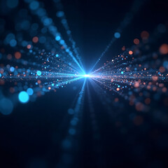 Obraz premium Abstract Blue and Orange Particle Light Trails Background