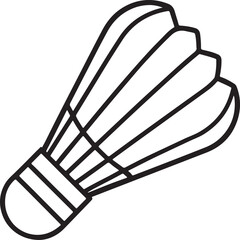 shuttlecock badminton line art, black outline, vector and illustration, coloring book page line art drawing
