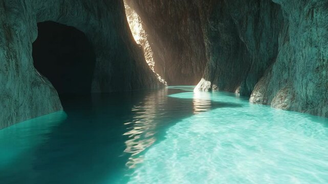 Enigmatic Cave River: A Serene Escape into the Earth's Depths