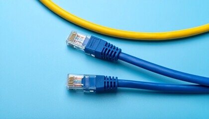 network cable on blue background