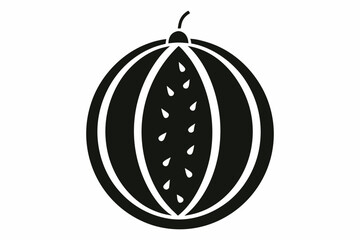 watermelon sihouette black vector