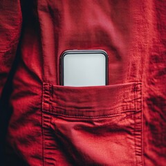 Smartphone in a pocket of a red shirt (1)