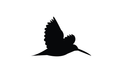 Flying African snipe bird Silhouette Design  And Vector Illustration. 