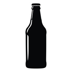 A black silhouette of a bottle vector with cap indicating a beverage container