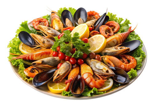 Mariscada isolated on white background