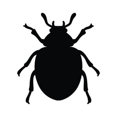 Silhouette of a Scarab Beetle vector with Long Antennae and Six Legs