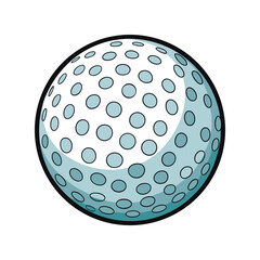 Golf ball vector illustration, realistic dimpled texture sport equipment icon, isolated white golfing ball