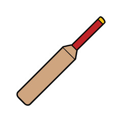 Cricket Bat Vector Illustration, Flat Design of Sports Equipment, Outdoor Game Icon for Match, Championship and Training