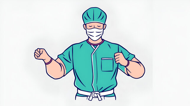Rolling up sleeves RGB color icon. Redoubling efforts. Comfort clothes. Clothing protection from damage. Proper outfit for hospital attendance. Preparation for hard work. Isolated vector illustration