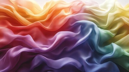 Obraz premium Rainbow silk fabric drapes