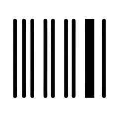 Simplified Black and White Barcode vector Icon Representing Identification and Technology
