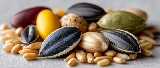 Naklejka premium Seeds in abundance Color and nourishment collide