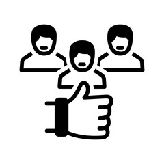 Vector solid black icon for Client approval