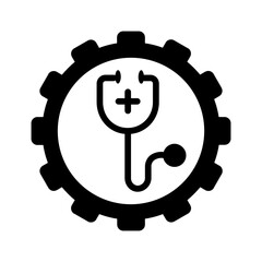 Vector solid black icon for Medical management