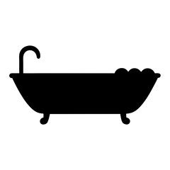 Silhouette of a vintage bathtub vector with bubble bath ready to use