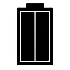 Stylized Black Battery Illustration Depicting vector Full Charge or Power Icon