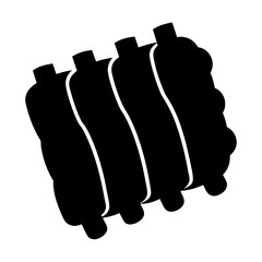 Black and white silhouette of ribs, vector  a barbecue favorite ready to eat