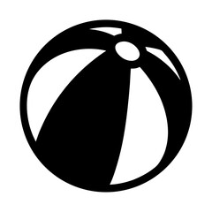 Monochrome Illustration of a Classic vector Beach Ball with Alternating Segments