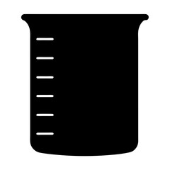 Black and White Beaker Illustration vector with Volume Markings for Science Experiments