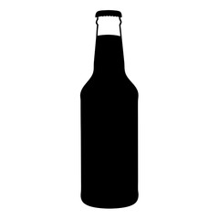 Silhouette of a generic beer bottle vector with a cap on white background
