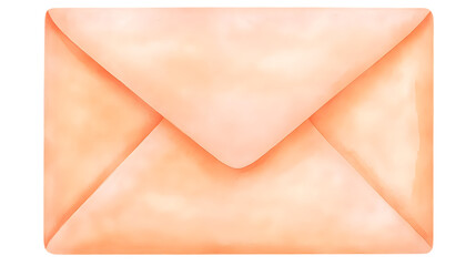 Peach Watercolor Envelope Illustration Isolated Transparent Background