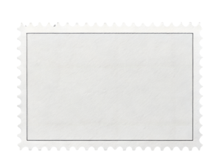 Blank Postage Stamp Template Isolate on transparent background cutout, PNG file, Cutout file