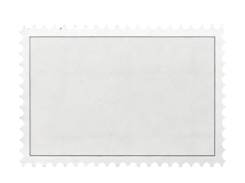 Blank Postage Stamp Template Isolate on transparent background cutout, PNG file, Cutout file