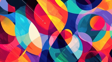 Obraz premium Vivid Abstract Multicolored Geometric Wallpaper Design for Creative Spaces