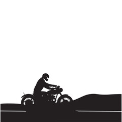 Fototapeta premium Motorcycle silhouette on the road with rider