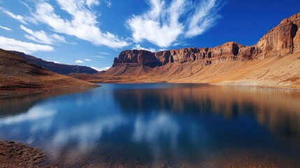 Serene Mountain Lake Reflection: A Breathtaking Panorama of Nature's Beauty