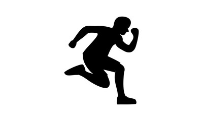 Obraz premium Running men icon vector silhouette