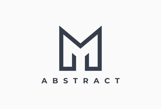 Letter M Real Estate Logo.. Outline Alphabet Logotype Concept. Simple Element Usable for Construction, Architecture, Building, House, Home, Apartment, Architecture, Construction, Resort,