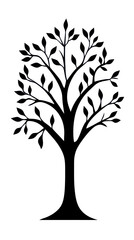 Obraz premium Minimalist Tree SVG Vector with Branches for Cricut Crafts and Design